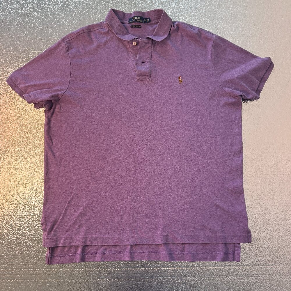 Polo Ralph Lauren Shirt Men's Large Purple Pima Soft Touch Preppy‎ Flesh Pony XL